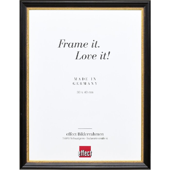 Эффектная деревянная фоторамка профиль 85 черный 30х30 см антибликовое стекло