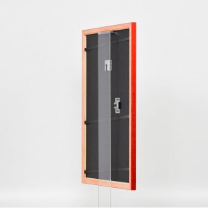 Эффектная деревянная рамка профиль 89 красный 10x15 см антибликовое стекло