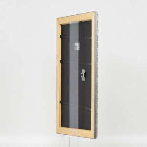 Effect Holzrahmen Profil 94 silber 25x50 cm Antireflexglas