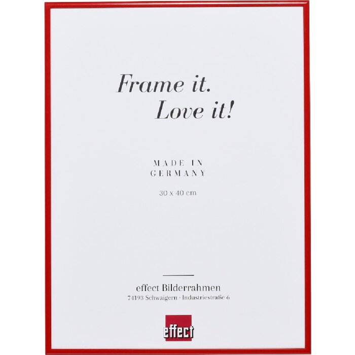 Effect Aluminium-Bilderrahmen Quadro 25x50 cm rot Acrylglas