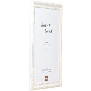 Эффектная деревянная рама в стиле барокко профиль 37 белый 30x40 см акриловое стекло