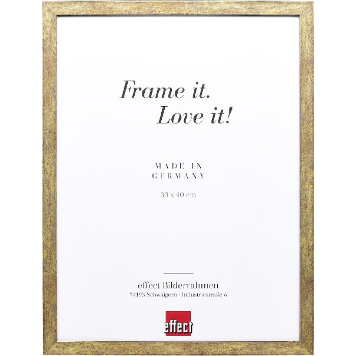 Фоторамка Effect из дерева с деревянным профилем 42, антик-золото, 25x70 см
