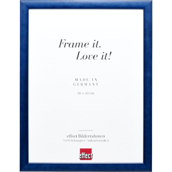 Effect Holz-Bilderrahmen Profil 43 royalblau 35x50 cm Kunstglas