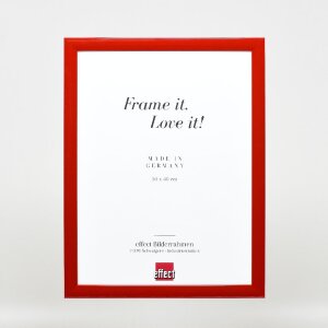 Effect Holz Bilderrahmen Profil 43 rot hochglanz 40x40 cm Kunstglas