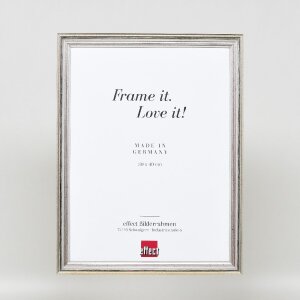 Effect Holzrahmen Profil 44 silber 50x50 cm Kunstglas