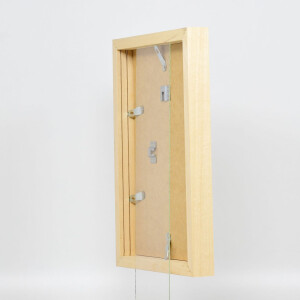 Эффектная деревянная фоторамка профиль 55 натуральный 27x48 см художественное стекло