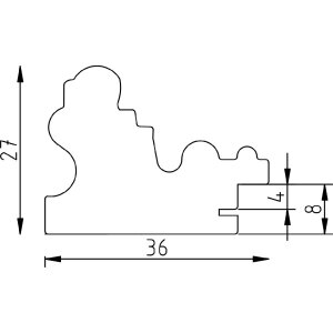 Effect Holzrahmen Profil 63 Barock braun 61x91,5 cm mit Kunstglas