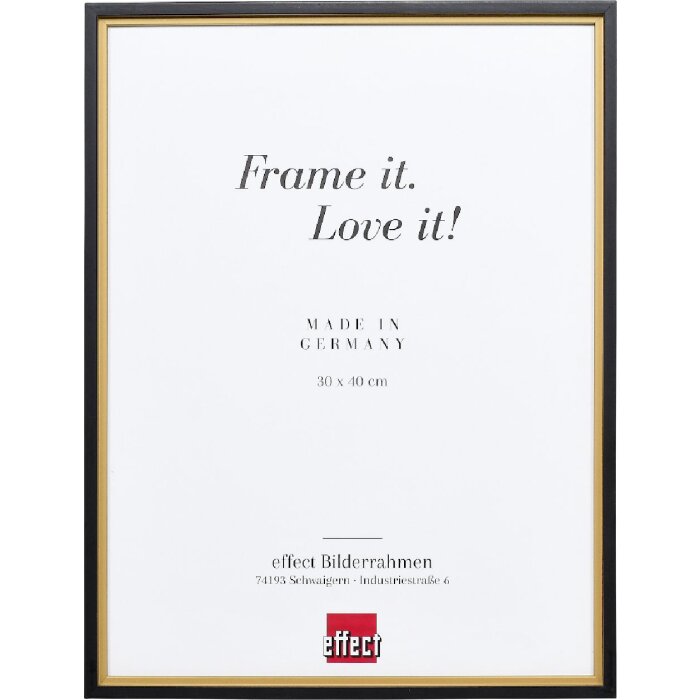 Effect Holzbilderrahmen Profil 69 gold 25x35 cm mit Kunstglas