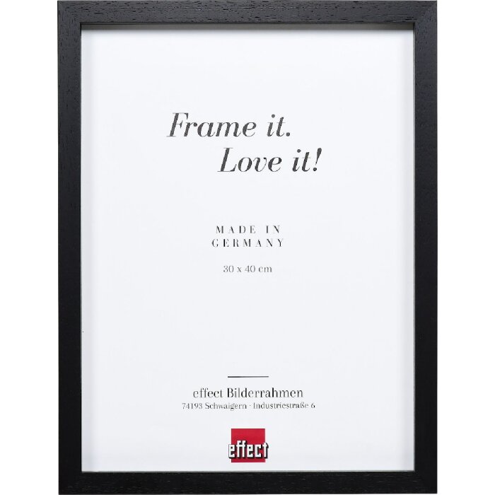 Effect Holz-Bilderrahmen Profil 74 schwarz 18x32 cm Kunstglas