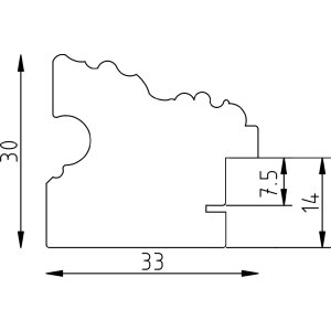 effect 0752-5070-02 Holzrahmen Profil 75 Barockstil gold 50x70 cm Kunstglas