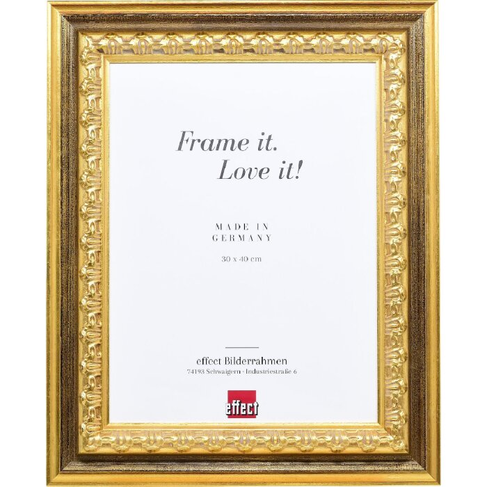 Effect Holzbilderrahmen Profil 80 Gold 40x50 cm mit Acrylglas 0802-4050-02