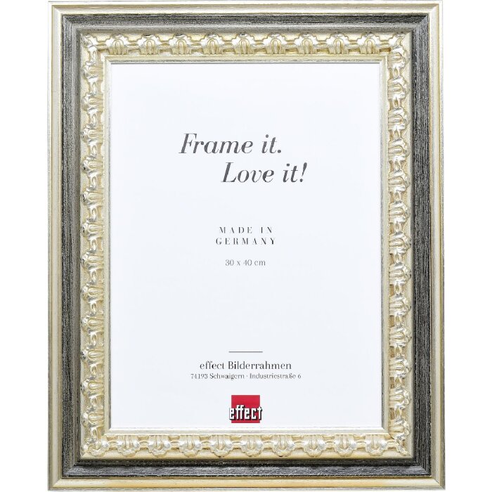 Фоторамка Effect из дерева профиль 80 серебристая 70x70 см с акриловым стеклом