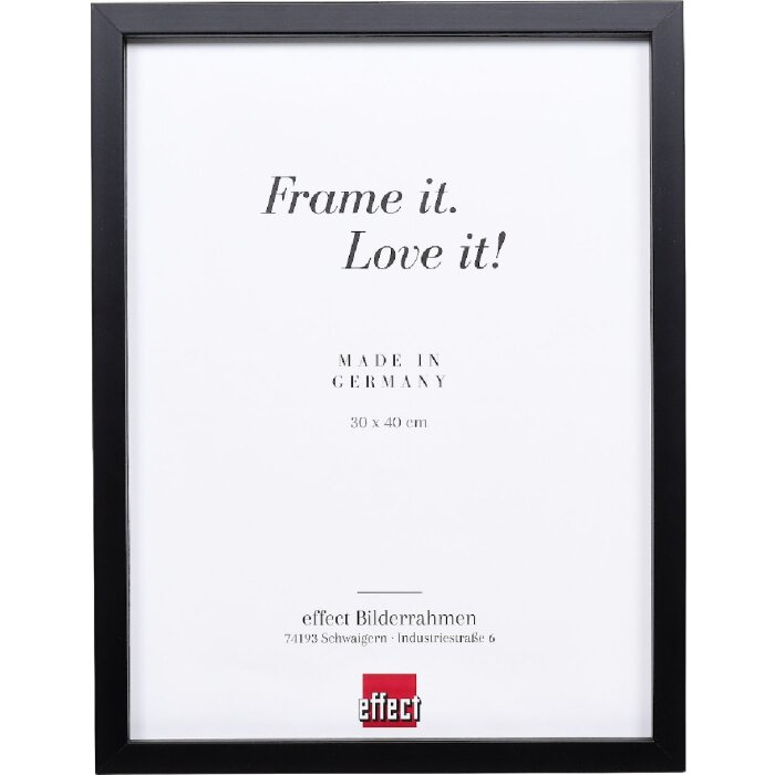Фоторамка Effect из дерева, профиль 58, черная, 10x10 см, с прозрачным стеклом и уплотнительной планкой