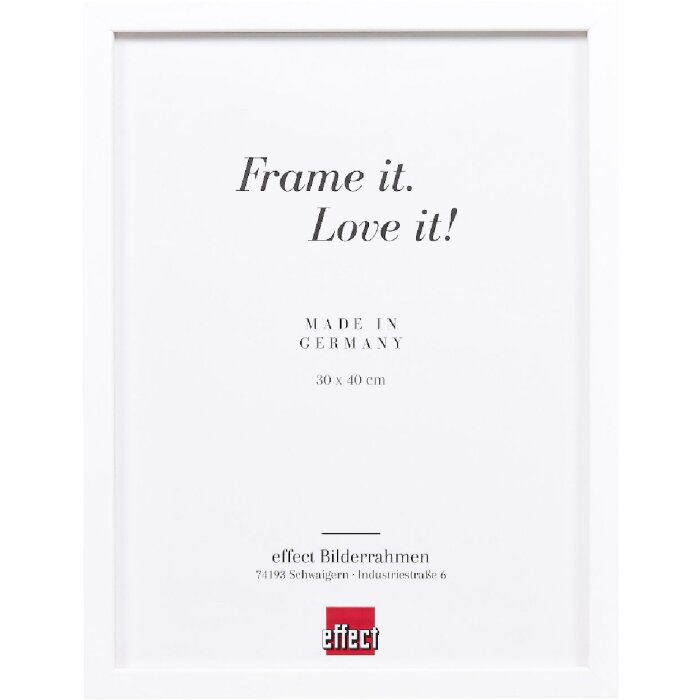 Фоторамка Effect из дерева профиль 58 белая 40x60 см с прозрачным стеклом и разделительной планкой