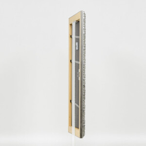 Эффектное настенное зеркало деревянный профиль 94 серебро 9х13 см зеркало