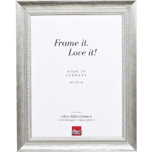 Effect Massiv-Holzrahmen Profil 28 silber 50x60 cm...
