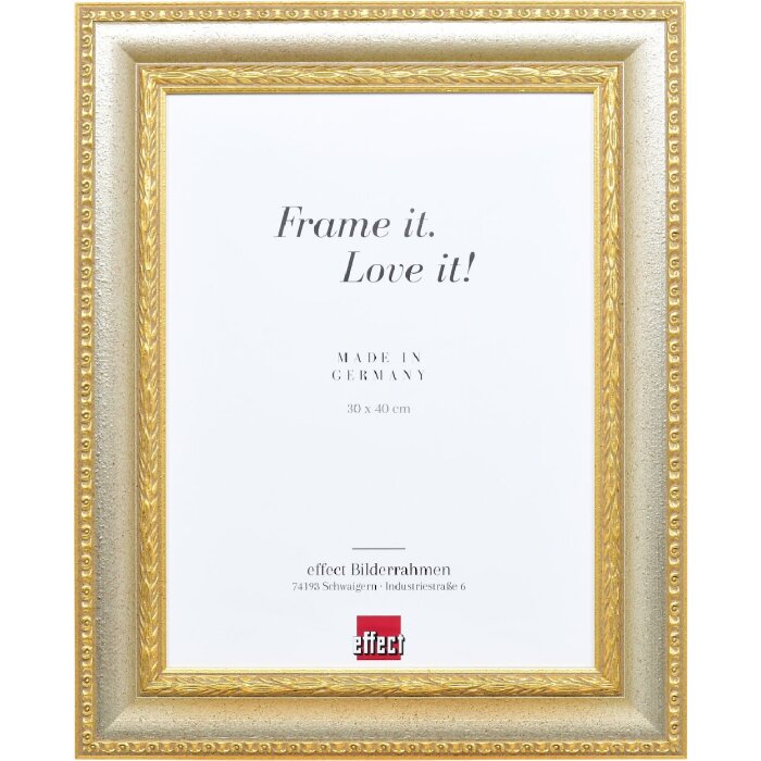 Effect Barock Bilderrahmen Profil 31 silber 59,4x84,1 cm Acrylglas Museumsqualität