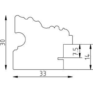 Фоторамка Effect дерево барокко золотая 50x75 см с музеевым стеклом акрил