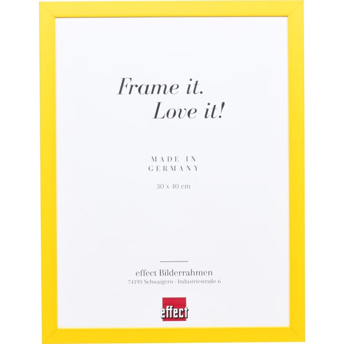 Effect Holzrahmen Top Cube 50x65 cm gelb Acrylglas Museumsqualität