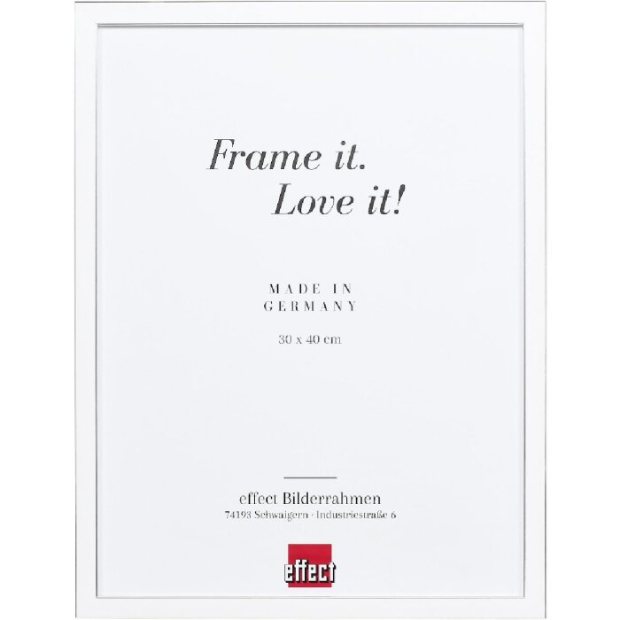 Effect Massivholz-Bilderrahmen Profil 39 weiß 13x18 cm Museumsglas