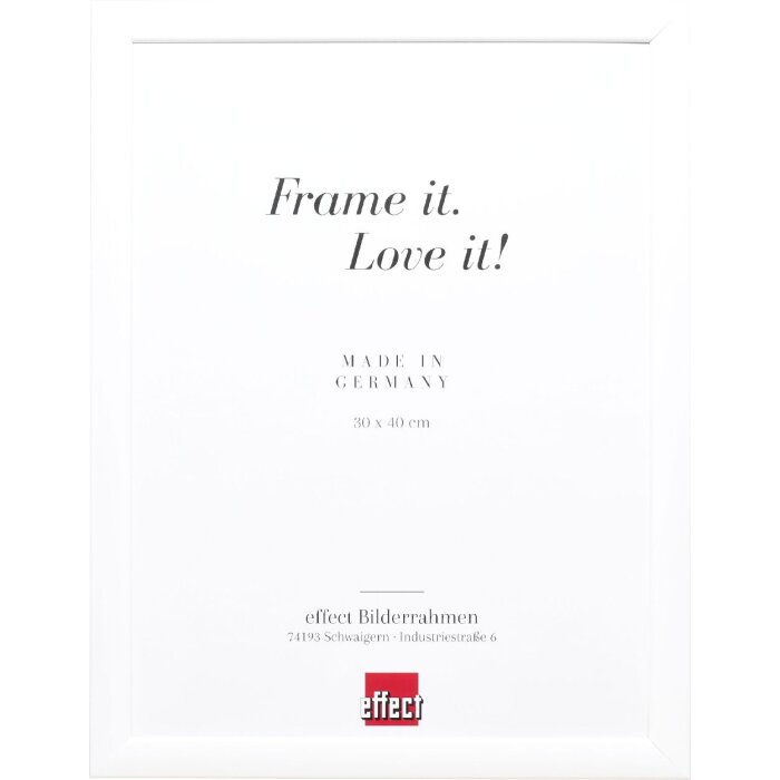 effect Holz-Bilderrahmen Profil 43 weiß hochglanz 25x50 cm Museumsglas