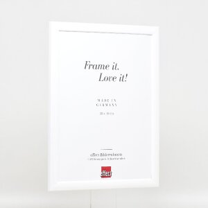 effect Holz-Bilderrahmen Profil 43 weiß hochglanz 25x50 cm Museumsglas