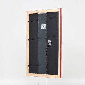 effect Holz-Bilderrahmen Profil 43 rot hochglanz 25x50 cm Museumsglas