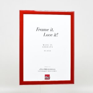 Effect Holzbilderrahmen Profil 43 rot hochglanz 25x80 cm Museumsglas