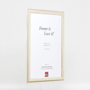 effect Holz-Bilderrahmen Profil 43 silber 28x35 cm Museumsglas