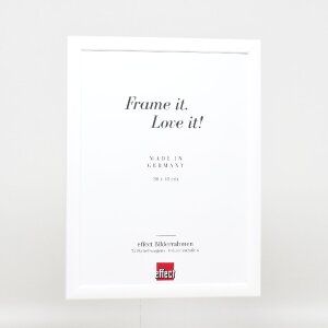 Effect Holz-Bilderrahmen Profil 43 weiß hochglanz 30x40 cm Museumsglas