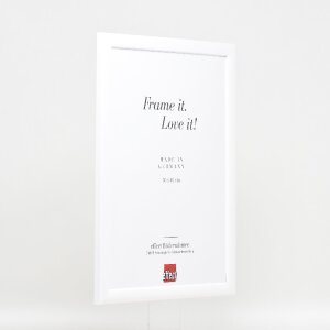 Effect Holz-Bilderrahmen Profil 43 weiß hochglanz 30x40 cm Museumsglas