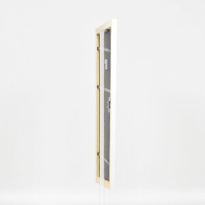 Effect Holz-Bilderrahmen Profil 43 weiß hochglanz 30x40 cm Museumsglas