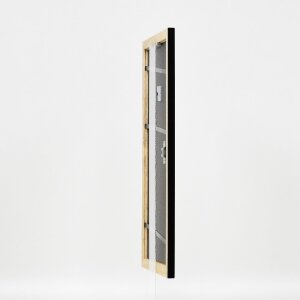 Effect Holz-Bilderrahmen Profil 43 schwarz hochglanz 30x45 cm Museumsglas