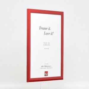 Effect Holz-Bilderrahmen Profil 43 rot hochglanz 35x50 cm Museumsglas