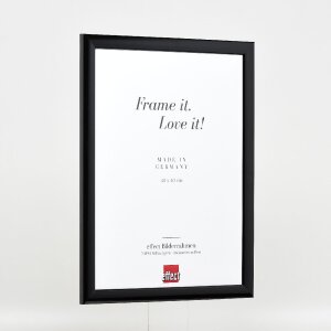 Effect Holz-Bilderrahmen Profil 43 schwarz hochglanz 40x40 cm Museumsglas