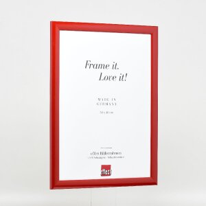 Effect Holzbilderrahmen Profil 43 rot hochglanz 40x60 cm Museumsglas