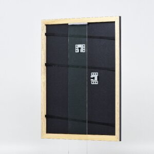 effect Holz-Bilderrahmen Profil 43 schwarz hochglanz 45x80 cm Museumsglas