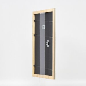 Effect Holz-Bilderrahmen Profil 43 silber 50x100 cm Museumsglas