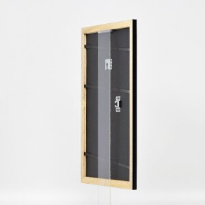 Effect Holz-Bilderrahmen Profil 43 Schwarz Hochglanz 50x100 cm Museumsglas