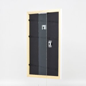 Effect Holz-Bilderrahmen Profil 43 weiß hochglanz 50x75 cm Museumsglas