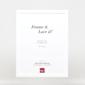 Effect Holz-Bilderrahmen Profil 43 weiß hochglanz 50x75 cm Museumsglas