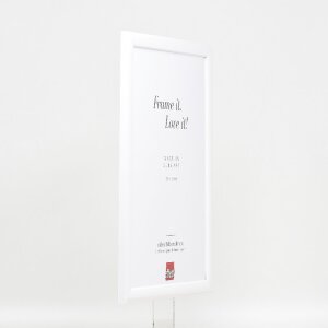 Effect Holz-Bilderrahmen Profil 43 weiß hochglanz 50x75 cm Museumsglas