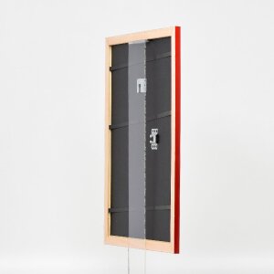 Effect Holz Bilderrahmen Profil 43 rot hochglanz 50x75 cm Museumsglas