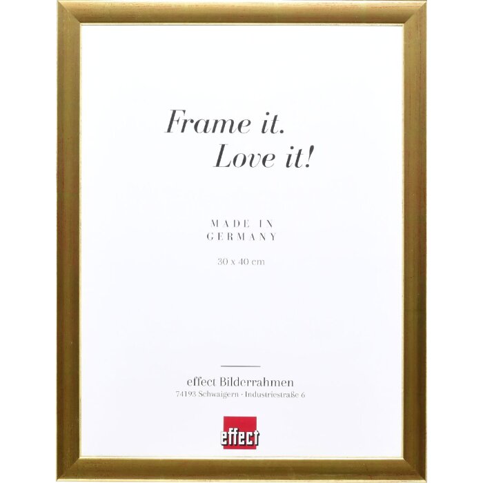 Effect Holzbilderrahmen Profil 43 gold 60x60 cm Museumsglas