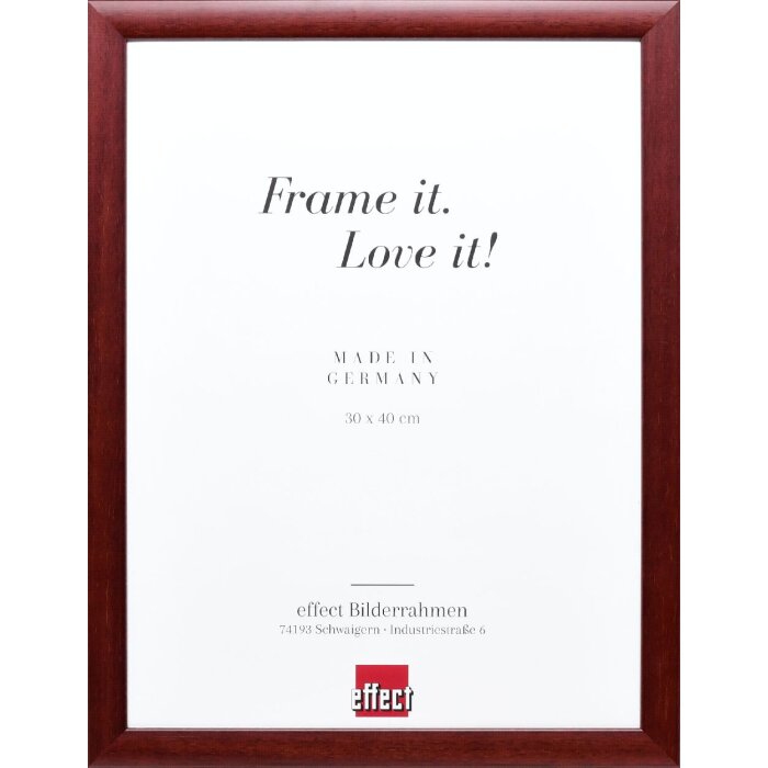 Effect Holz-Bilderrahmen Profil 43 rot 14,8x21 cm Museumsglas