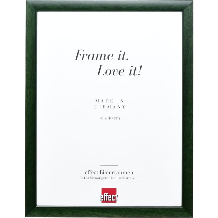 Effect Holz-Bilderrahmen Profil 43 tannengrün 14,8x21 cm Museumsglas