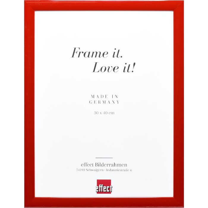 effect Bilderrahmen Profil 43 rot hochglanz 61x91,5 cm mit Museumsglas