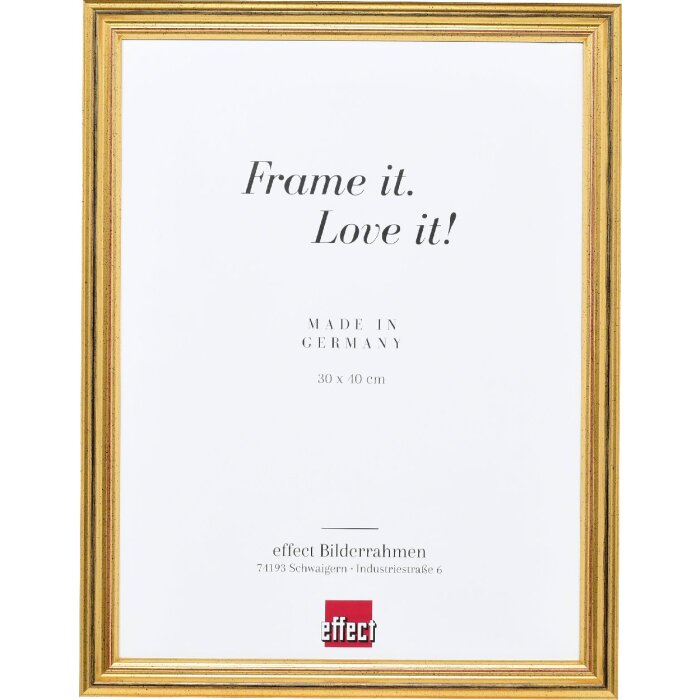 Effect Holzrahmen Profil 44 gold 7x10 cm Museumsglas