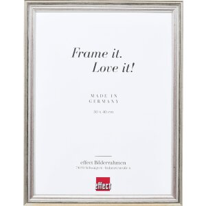 Effect Holzrahmen Profil 44 silber 50x60 cm Museumsglas