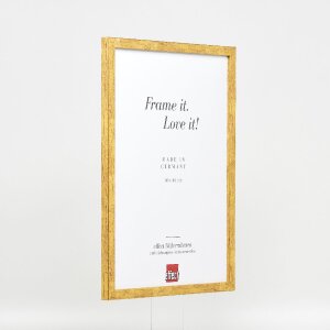 effect Bilderrahmen Holzrahmen Profil 51 antikgold 27x48 cm mit Museumsglas